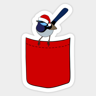 Christmas Fairy Wren Pocket Sticker